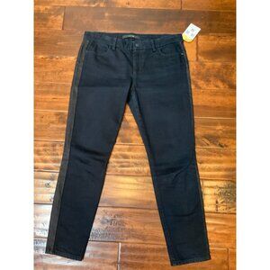 Joe's Jeans Midnight Blue Dark Wash Skinny Ankle Jeans Tuxedo Stripe Size 28